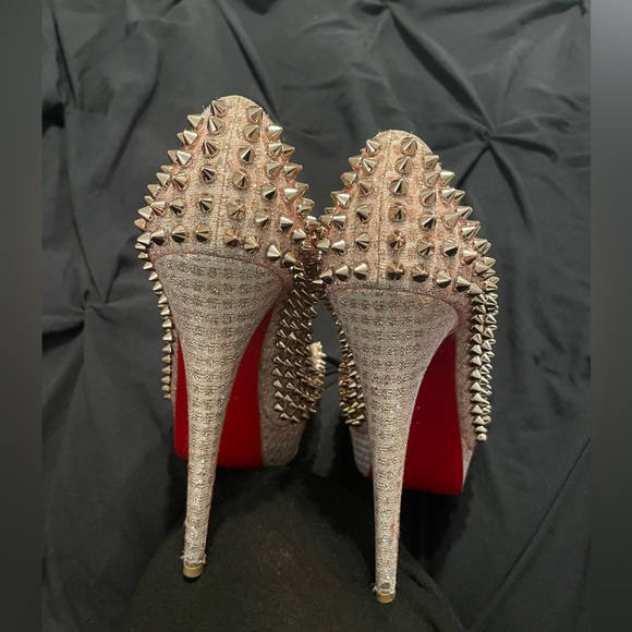 Louboutin Rose Gold Spiked Lady Peep size 37 - Picture 5 of 6